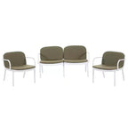 Christopher Knight Home Gunda Ensemble de salon de jardin moderne 3 pièces avec causeuse et fauteuil en polypropylène