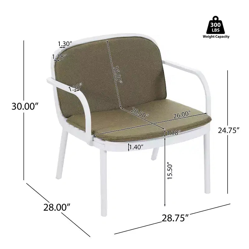 Christopher Knight Home Gunda Ensemble de salon de jardin moderne 3 pièces avec causeuse et fauteuil en polypropylène