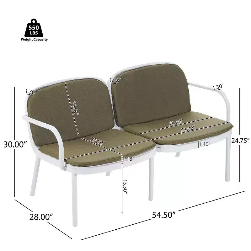Christopher Knight Home Gunda Ensemble de salon de jardin moderne 3 pièces avec causeuse et fauteuil en polypropylène