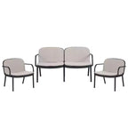 Christopher Knight Home Gunda Ensemble de salon de jardin moderne 3 pièces avec causeuse et fauteuil en polypropylène