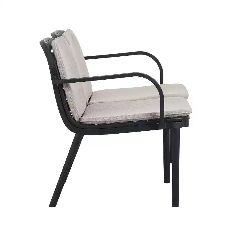 Christopher Knight Home Gunda Ensemble de salon de jardin moderne 3 pièces avec causeuse et fauteuil en polypropylène