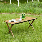 1-piece Folding Outdoor Table,Lightweight Aluminum Roll-up Rectangular Table for indoor, Outdoor Camping
