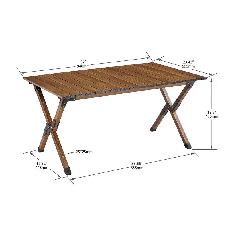 1-piece Folding Outdoor Table,Lightweight Aluminum Roll-up Rectangular Table for indoor, Outdoor Camping