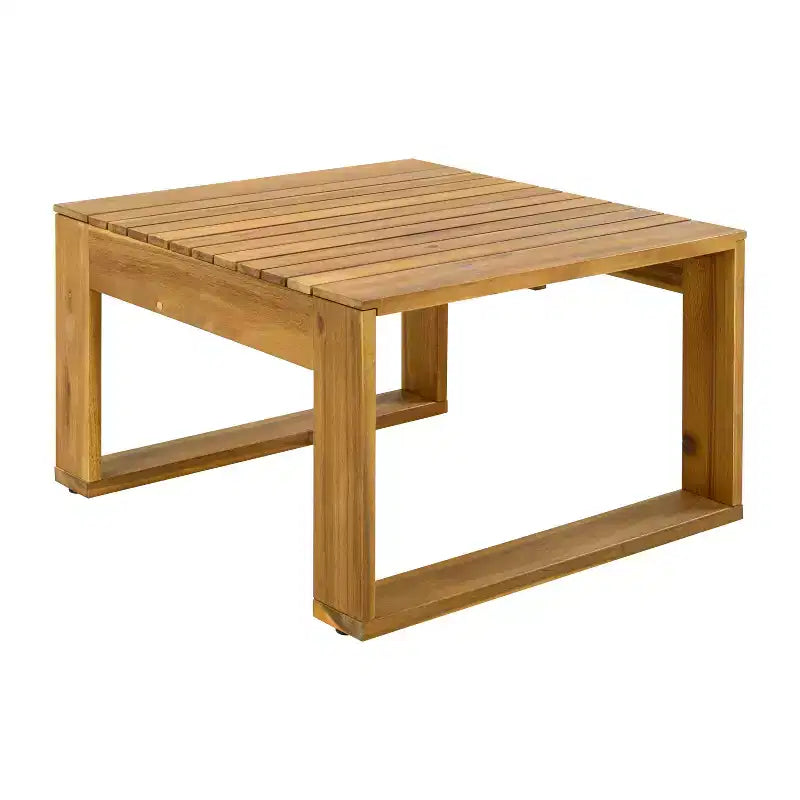 Christopher Knight Home Norman Ensemble de sièges d'extérieur rembourrés 4 pièces en bois d'acacia à lattes