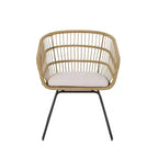 Christopher Knight Home Lemere Ensemble de conversation 3 pièces en osier et fer avec coussins, brun clair/beige