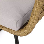 Christopher Knight Home Lemere Ensemble de conversation 3 pièces en osier et fer avec coussins, brun clair/beige