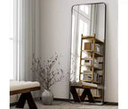 Aluminum Alloy Frame Rectangle Full Length Mirrors 64x21,Black