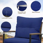 EAGLE PEAK Ensemble de conversation 3 pièces en rotin pour patio, comprenant un fauteuil à bascule et un canapé rembourré, mobilier de jardin
