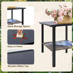 EAGLE PEAK Ensemble de conversation 3 pièces en rotin pour patio, comprenant un fauteuil à bascule et un canapé rembourré, mobilier de jardin