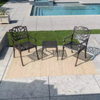 Christopher Knight Home Kai Outdoor Aluminum 3 Piece Chat Set, Bronze
