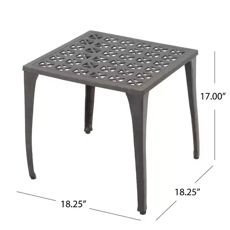 Christopher Knight Home Kai Outdoor Aluminum 3 Piece Chat Set, Bronze
