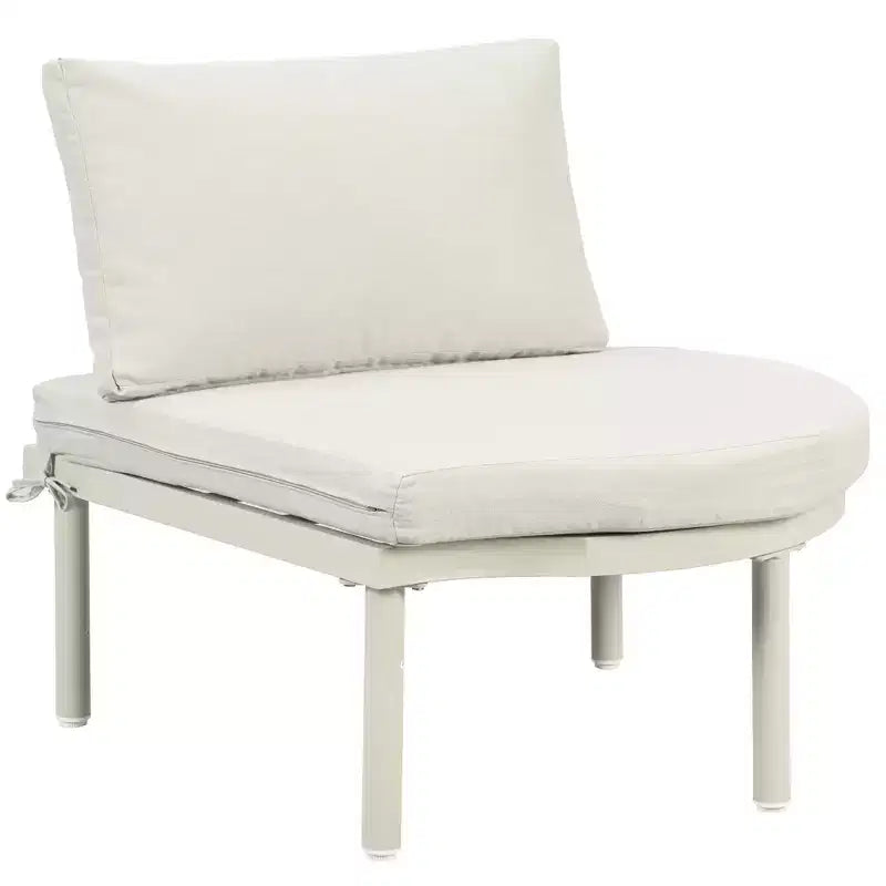 Ensemble de canapé de patio 6 ou 8 pièces, demi-lune, pour l'extérieur, avec 2 tables basses, oreillers, coussins, rotin PE, beige/gris-ModernLuxe