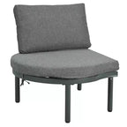 Ensemble de canapé de patio 6 ou 8 pièces, demi-lune, pour l'extérieur, avec 2 tables basses, oreillers, coussins, rotin PE, beige/gris-ModernLuxe