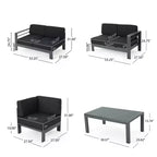 Christopher Knight Home Cape Coral Outdoor V-Shape Aluminum 5 Seater Sectional Sofa Set with Water-Resistant Cushions