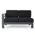 Christopher Knight Home Cape Coral Outdoor V-Shape Aluminum 5 Seater Sectional Sofa Set with Water-Resistant Cushions