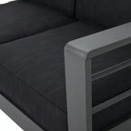 Christopher Knight Home Cape Coral Outdoor V-Shape Aluminum 5 Seater Sectional Sofa Set with Water-Resistant Cushions
