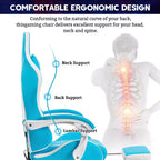 Hoffree Comfort Massage Racing Gaming Chair Ergonomic Office PC Chair with Footrest & RGB Light