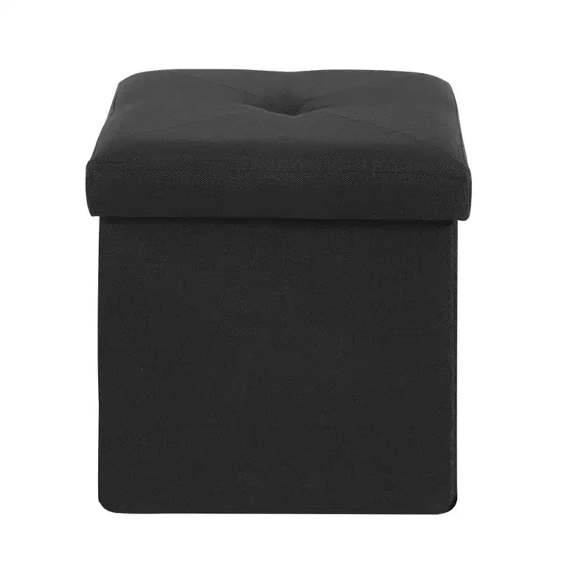 VECELO 46/30/15/11.8 Folding Storage Ottoman Bench, Storage Chest, Linen Fabric Foot Rest Stool, Storage Footstools, Folding Storage Ottoman