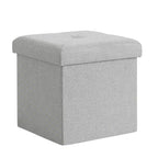 VECELO 46/30/15/11.8 Folding Storage Ottoman Bench, Storage Chest, Linen Fabric Foot Rest Stool, Storage Footstools, Folding Storage Ottoman