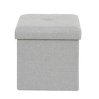 VECELO 46/30/15/11.8 Folding Storage Ottoman Bench, Storage Chest, Linen Fabric Foot Rest Stool, Storage Footstools, Folding Storage Ottoman