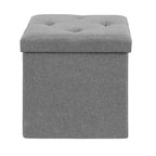VECELO 46/30/15/11.8 Folding Storage Ottoman Bench, Storage Chest, Linen Fabric Foot Rest Stool, Storage Footstools, Folding Storage Ottoman