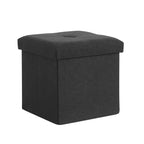 VECELO 46/30/15/11.8 Folding Storage Ottoman Bench, Storage Chest, Linen Fabric Foot Rest Stool, Storage Footstools, Folding Storage Ottoman