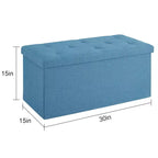VECELO 46/30/15/11.8 Folding Storage Ottoman Bench, Storage Chest, Linen Fabric Foot Rest Stool, Storage Footstools, Folding Storage Ottoman