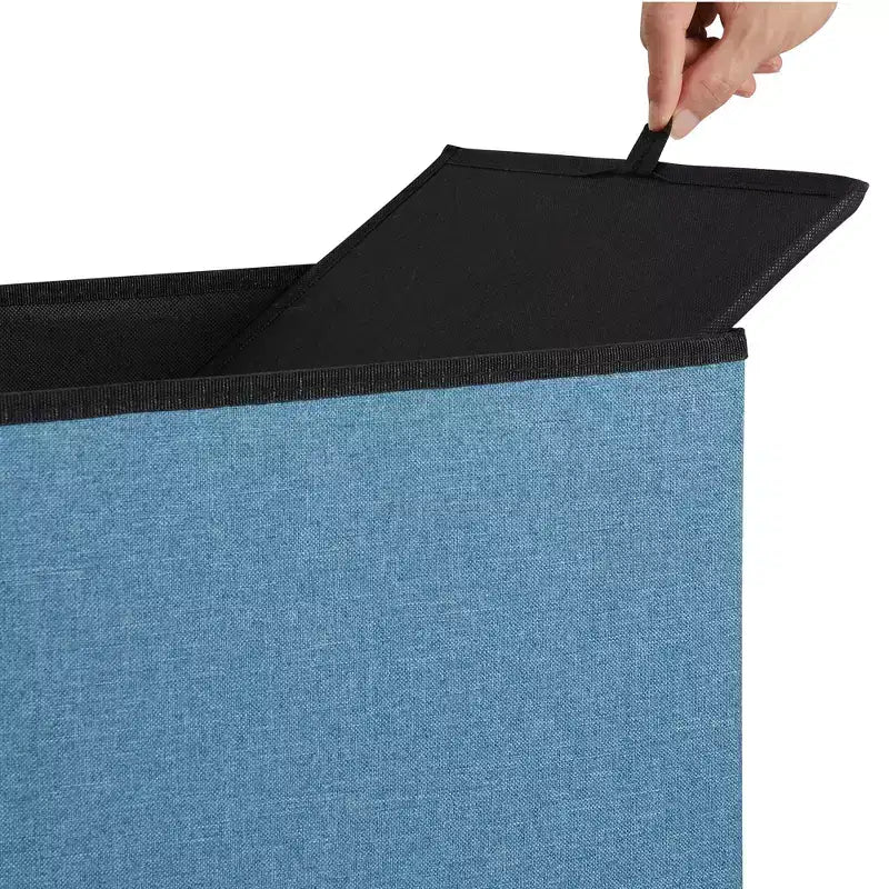 VECELO 46/30/15/11.8 Folding Storage Ottoman Bench, Storage Chest, Linen Fabric Foot Rest Stool, Storage Footstools, Folding Storage Ottoman