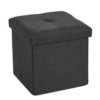 VECELO 46/30/15/11.8 Folding Storage Ottoman Bench, Storage Chest, Linen Fabric Foot Rest Stool, Storage Footstools, Folding Storage Ottoman
