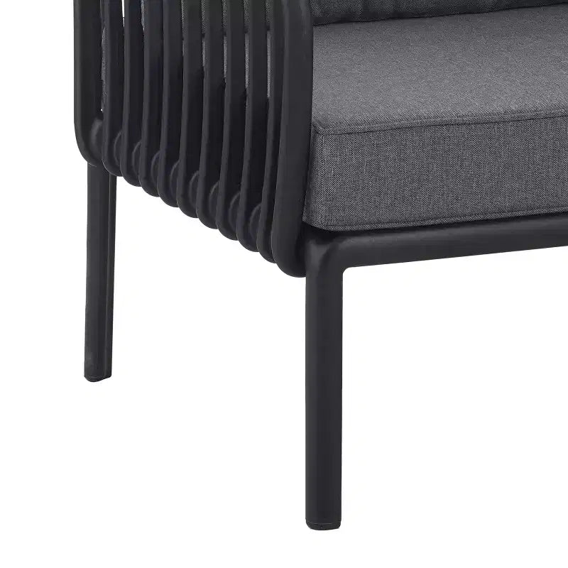 4-Piece/6-Piece Modern Outdoor Patio Furniture Set with Square Coffee Table Patio Conversation Set with Waterproof Cushions, Black/White - ModernLuxe