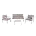 4-Piece/6-Piece Modern Outdoor Patio Furniture Set with Square Coffee Table Patio Conversation Set with Waterproof Cushions, Black/White - ModernLuxe