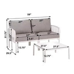 4-Piece/6-Piece Modern Outdoor Patio Furniture Set with Square Coffee Table Patio Conversation Set with Waterproof Cushions, Black/White - ModernLuxe