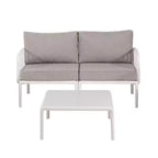 4-Piece/6-Piece Modern Outdoor Patio Furniture Set with Square Coffee Table Patio Conversation Set with Waterproof Cushions, Black/White - ModernLuxe