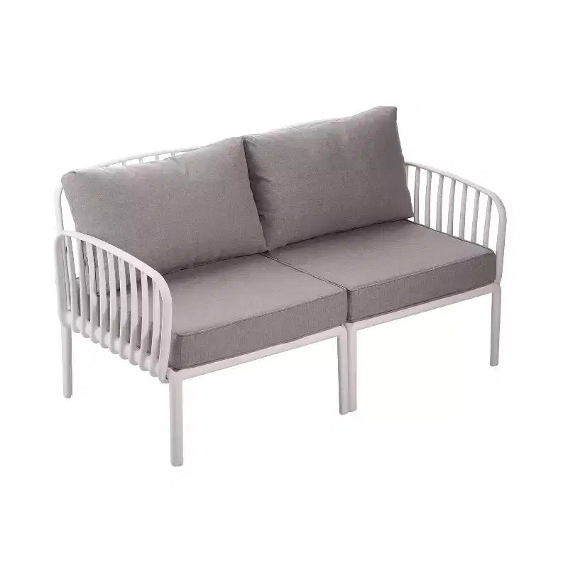 4-Piece/6-Piece Modern Outdoor Patio Furniture Set with Square Coffee Table Patio Conversation Set with Waterproof Cushions, Black/White - ModernLuxe
