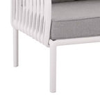4-Piece/6-Piece Modern Outdoor Patio Furniture Set with Square Coffee Table Patio Conversation Set with Waterproof Cushions, Black/White - ModernLuxe