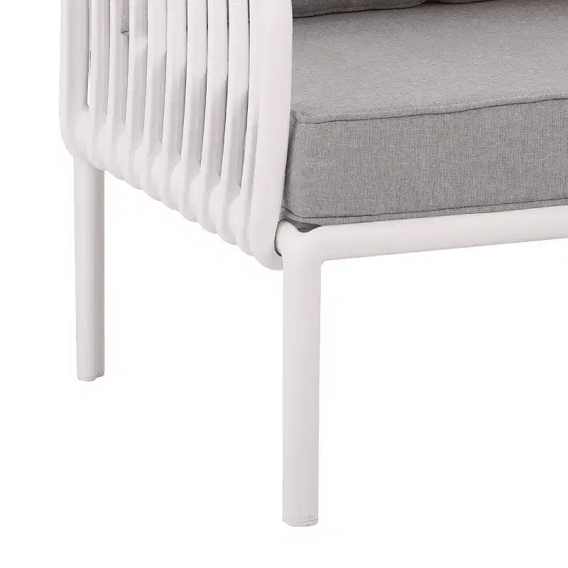 4-Piece/6-Piece Modern Outdoor Patio Furniture Set with Square Coffee Table Patio Conversation Set with Waterproof Cushions, Black/White - ModernLuxe