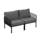 4-Piece/6-Piece Modern Outdoor Patio Furniture Set with Square Coffee Table Patio Conversation Set with Waterproof Cushions, Black/White - ModernLuxe