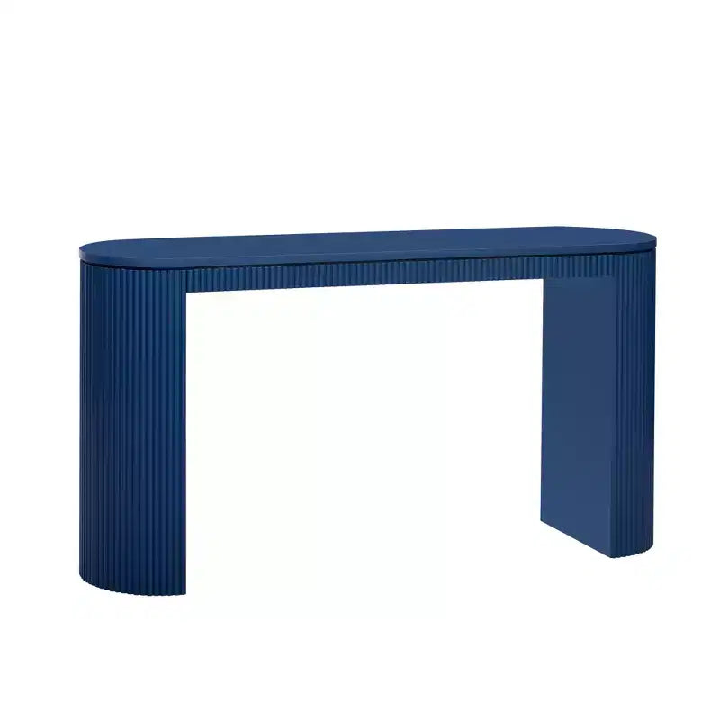 Console de table courbée Whisen avec un design unique à rayures verticales pour le salon, le bureau et l'entrée