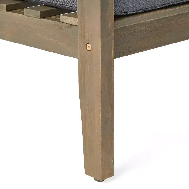 GDFStudio Keanu Outdoor Acacia Wood 4 Seater Chat Set with Cushions