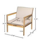 Christopher Knight Home Vanda Ensemble de 4 fauteuils de jardin en bois d'acacia à lattes avec coussins