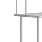 Flash Furniture Rawcliffe Portable Prep and Work Table with 18 Gauge Stainless Steel Top Shelf and Double Overshelves and Galvanized Steel Undershelf