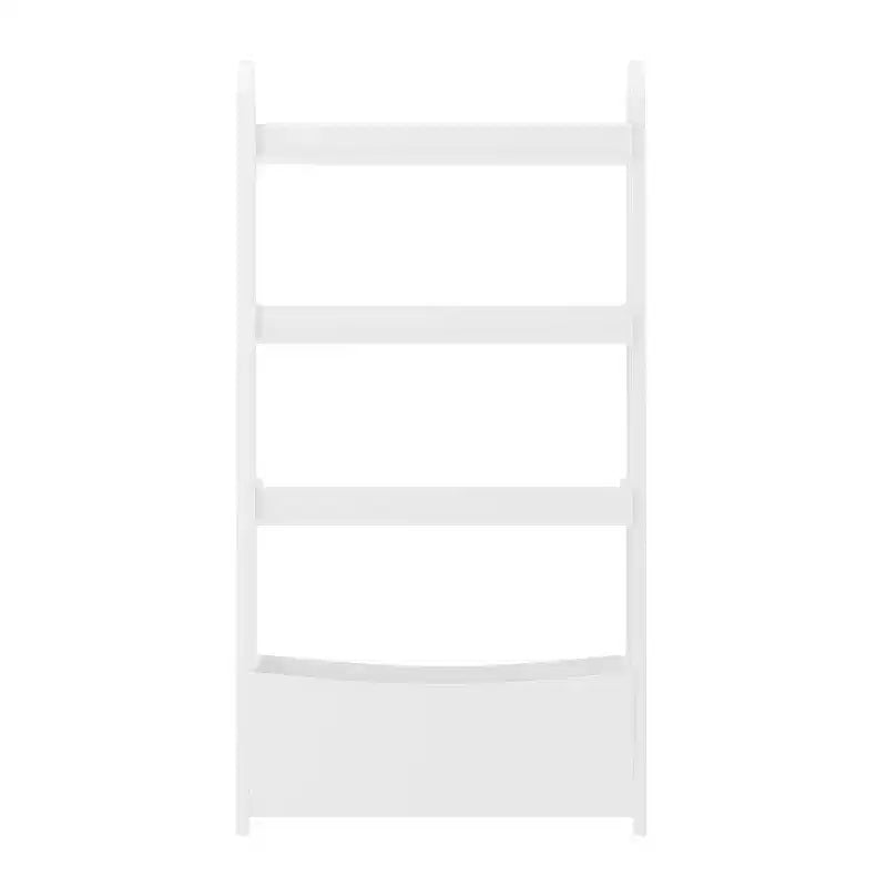 Étagère à livres ouverte Buzz & Bloom pour enfants avec 3 tablettes et bac de rangement inférieur, blanche