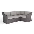 Martha Stewart Bedford Indoor-Outdoor Modular Patio 4-Seat Sectional Sofa in Rattan Wicker with All-Weather Cushions