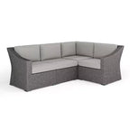 Martha Stewart Bedford Indoor-Outdoor Modular Patio 4-Seat Sectional Sofa in Rattan Wicker with All-Weather Cushions