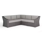 Martha Stewart Bedford Indoor-Outdoor Modular Patio 5-Seat Sectional Sofa in Rattan Wicker with All-Weather Cushions