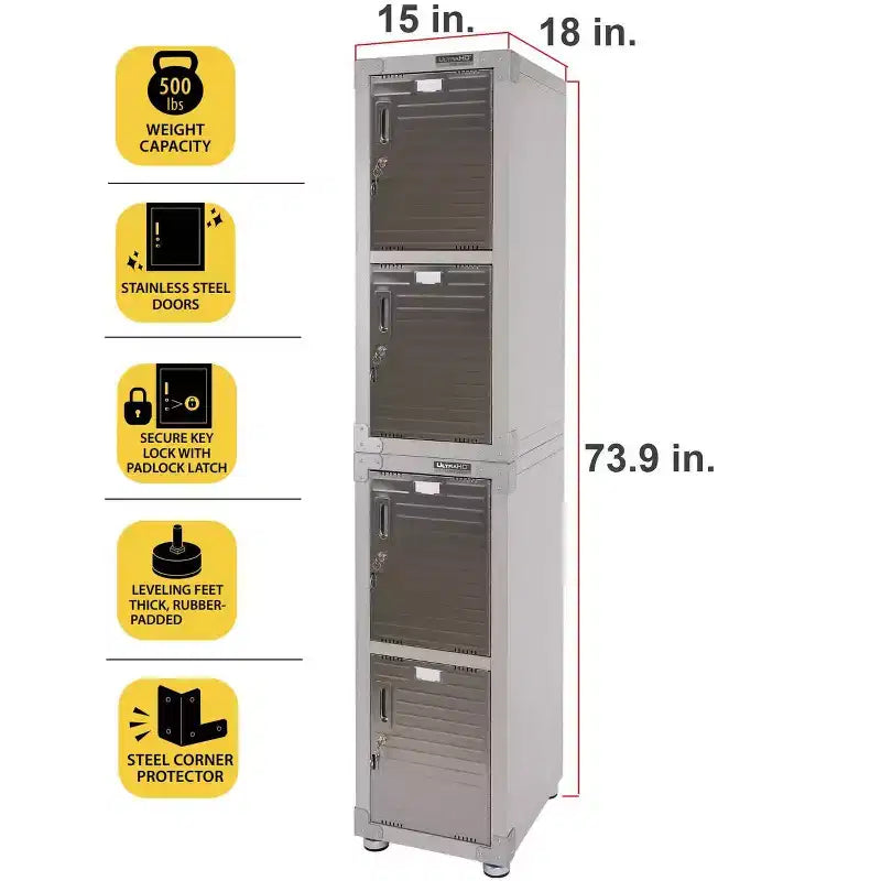 Seville Classics UltraHD 4-Door Stackable Locker Cabinet