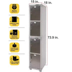 Seville Classics UltraHD 4-Door Stackable Locker Cabinet