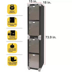 Seville Classics UltraHD 4-Door Stackable Locker Cabinet