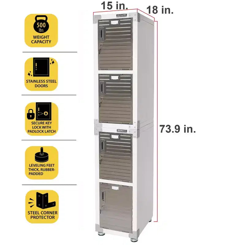 Seville Classics UltraHD 4-Door Stackable Locker Cabinet