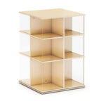 EdQ Rotating Big Book DisplayWhite: 3-Tier Kids Bookshelf for Classroom Storage, Book Organizer with Acrylic Shelves for Homeschool Organization